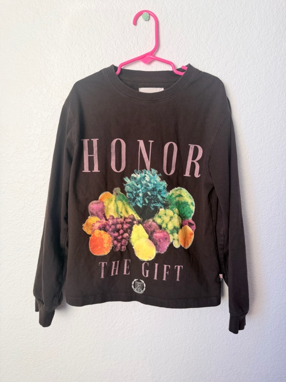 Kids Long Sleeve Tee - Black "Honor The Gift" Graphic